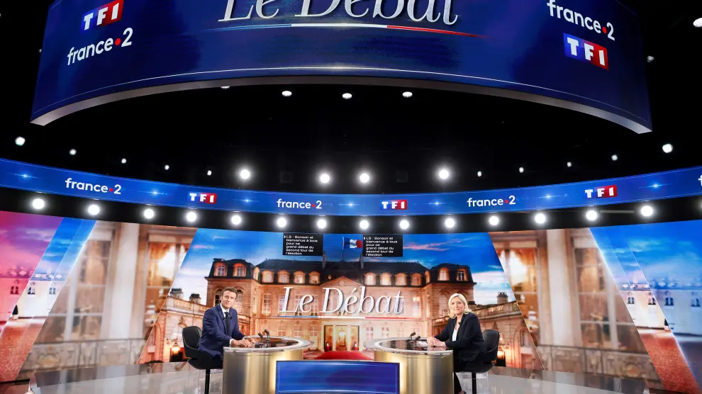 Debate este miércoles entre Emmanuel Macron y Marine Le Pen. FRANCE PRESIDENTIAL ELECTIONS 2022 DEBATE