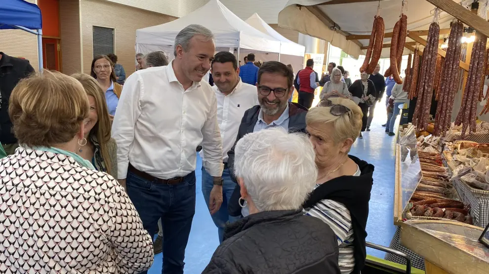 Jorge Azcón, en la Feria Ganadera y Comercial de Valderrobres este sábado