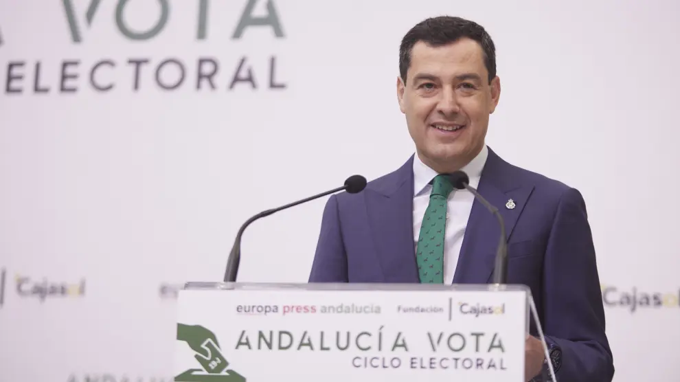 El candidato del Partido Popular a la presidencia de la Junta de Andalucía, Juanma Moreno