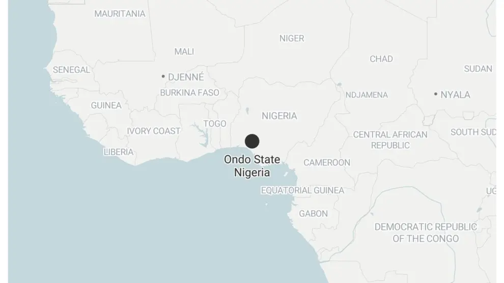 Localización de Ondo, en Nigeria