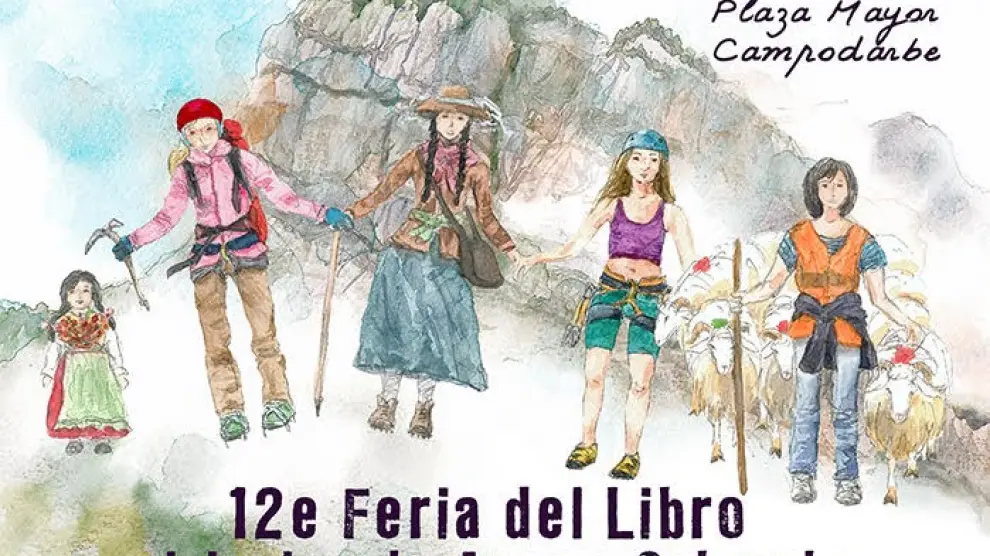 Cartel de la XII Feria del Libro Pirenaico que se celebrará en Boltaña del 24 al 26 de junio.