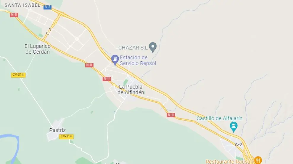 La colisión de dos caminos se ha producido en la A-2 a la altura de La Puebla de Alfindén.