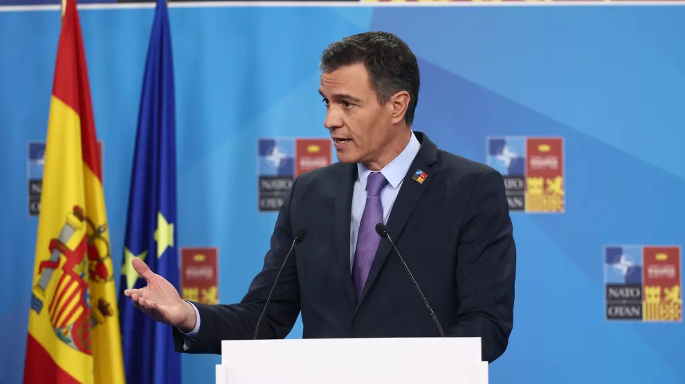 Pedro Sánchez, este jueves al cierre de la cumbre de la OTAN