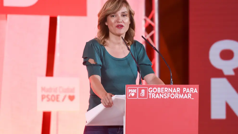 La ministra de Educación, Pilar Alegría, hace unos días, en un acto del PSOEMadrid.