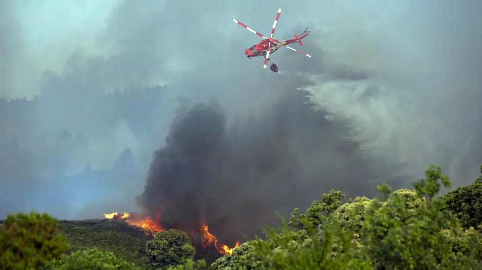 Incendio forestal en Los Realejos, en Tenerife