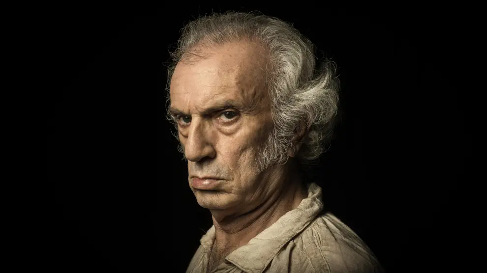 El actor Antonio Valero, caracterizado para el papel de Goya en al obra teatral.