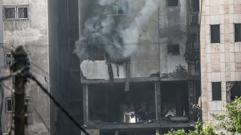 Edificio tras el ataque israelí en Gaza.