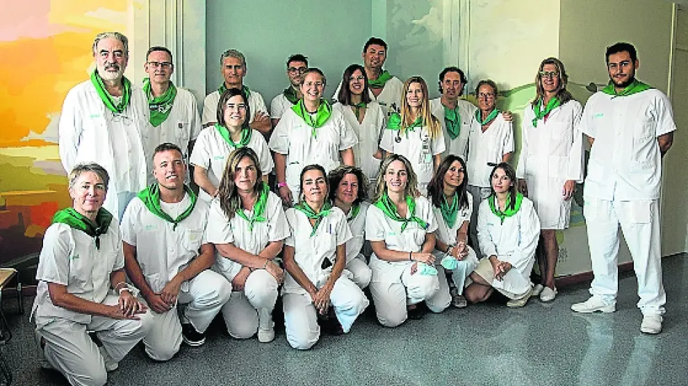 Personal de la UCI del hospital San Jorge de Huesca.