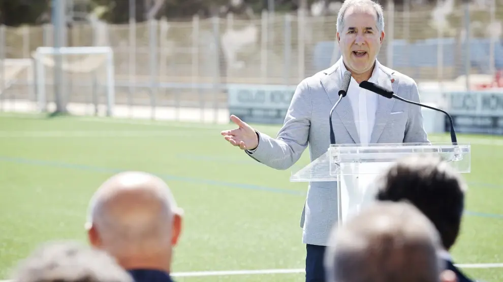 Visita institucional a la Ciudad Deportiva del Real Zaragoza con rueda de prensa del presidente Jorge Mas