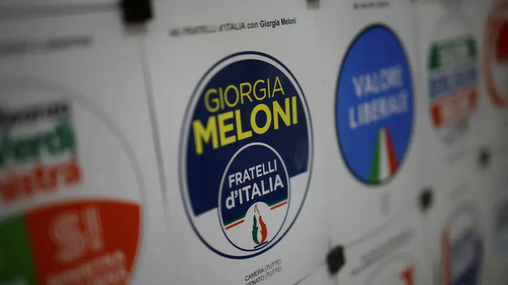 Campaña del partido Hermanos de Italia con Giorgia Meloni