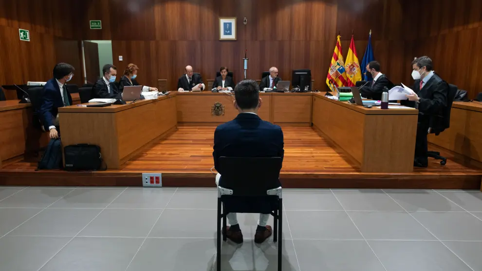 El acusado, ahora absuelto, durante una de las sesiones celebradas en la Audiencia Provincial de Zaragoza.