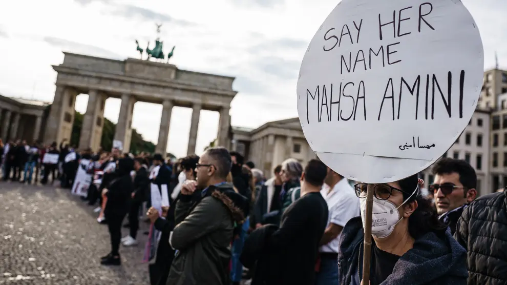 Rally in Berlin following Mahsa Amini's death