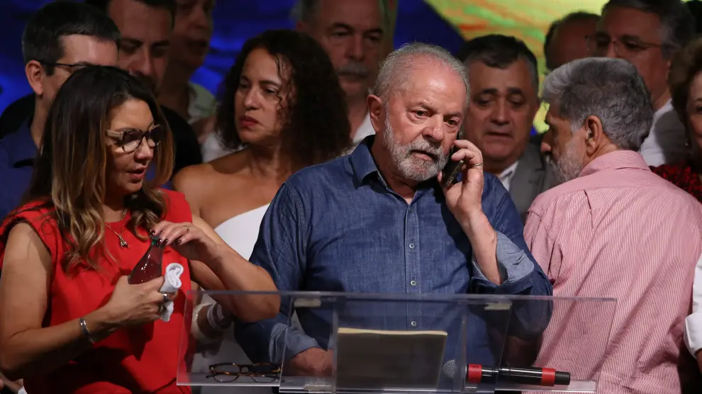 Lula da Silva, momentos después de conocer su victoria electoral.