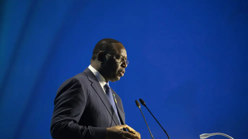 Macky Sall, presidente de Senegal, durante su intervención en la COP27.