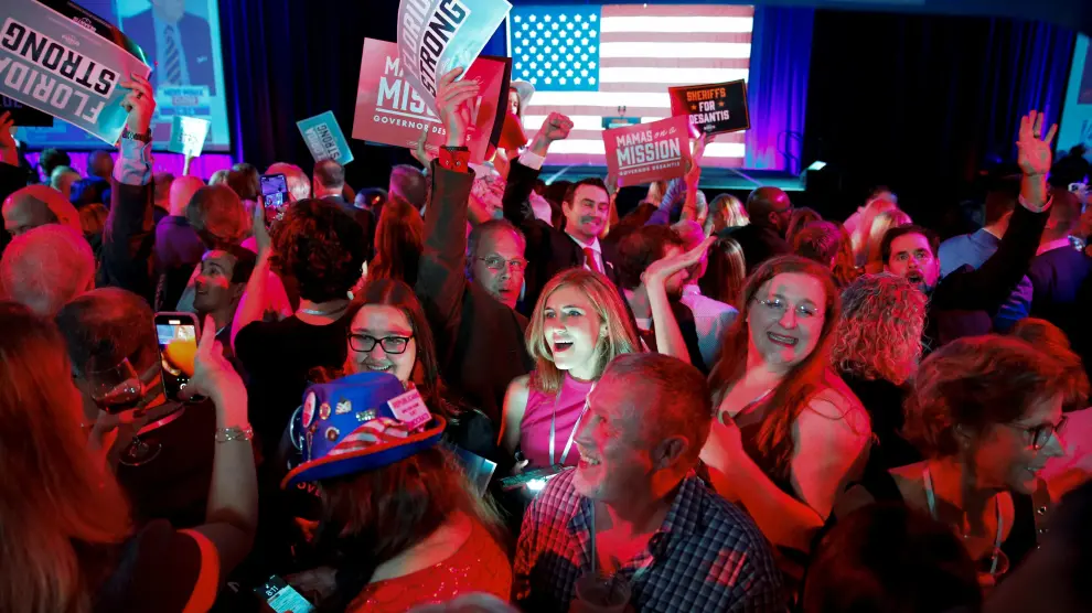 Los republicanos celebran los resultados en Florida.