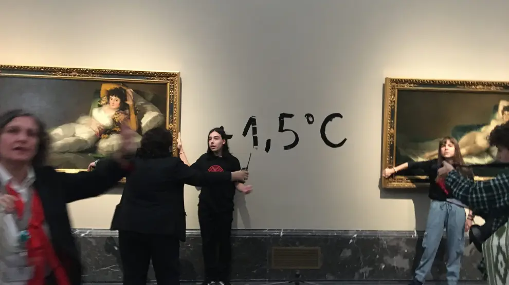Las acciones de protesta de los ecologistas han afectado a las 'Majas' de Goya conservadas en el Museo del Prado