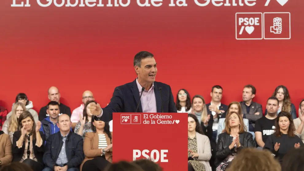 Pedro Sánchez en un acto del PSOE la semana pasada.