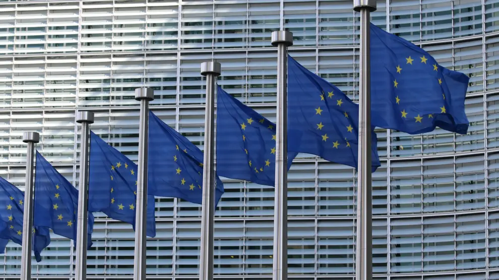 Banderas de la Unión Europea en Bruselas