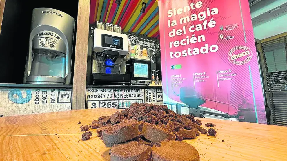 Las máquinas de café de Eboca generan anualmente 70 toneladas de posos de café.