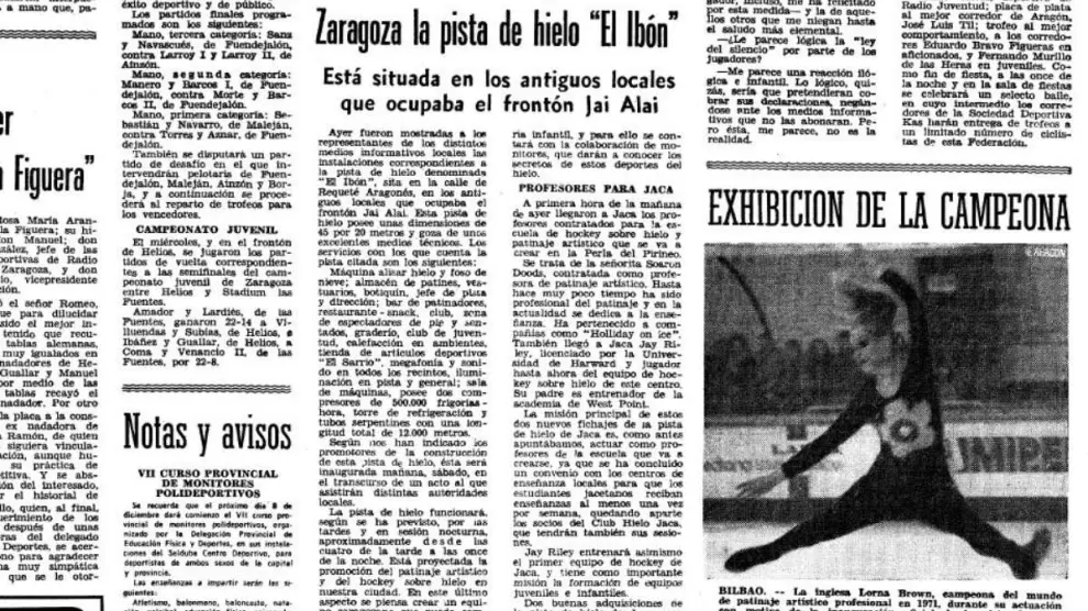Recorte de la noticia de la inauguración de 'El ibón', publicada el 30 de noviembre de 1973.