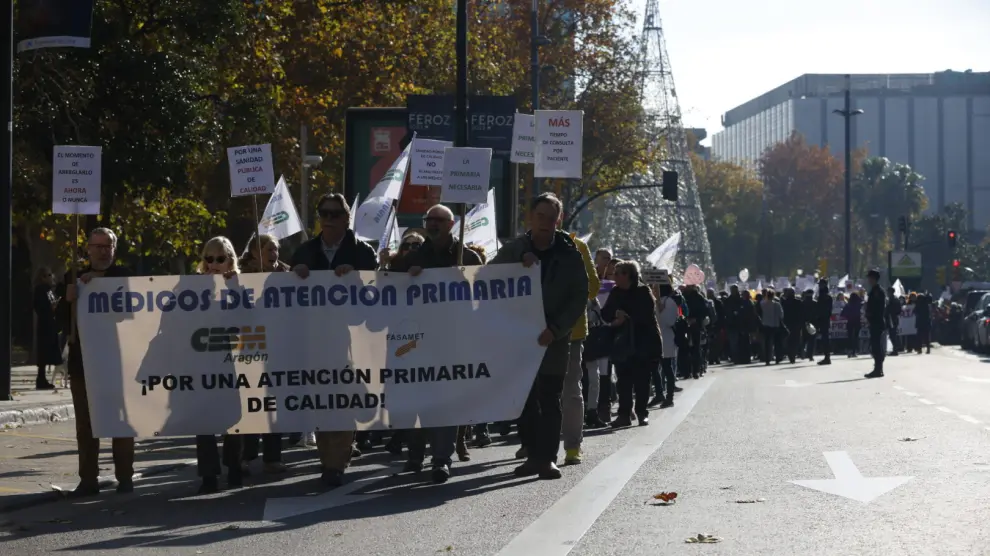 Protesta de médicos en Zaragoza