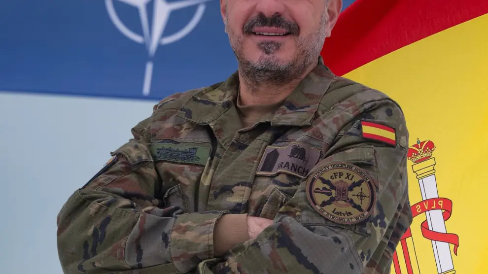 El brigada Francho, del Regimioento de Pontoneros, lleva destinado seis meses en la misión de la OTAN en Letonia.