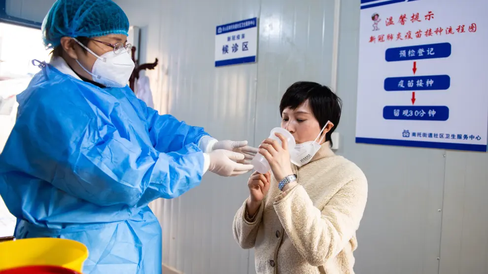 Vaccination sites in China provide inhalable COVID-19 vaccines as a booster dose