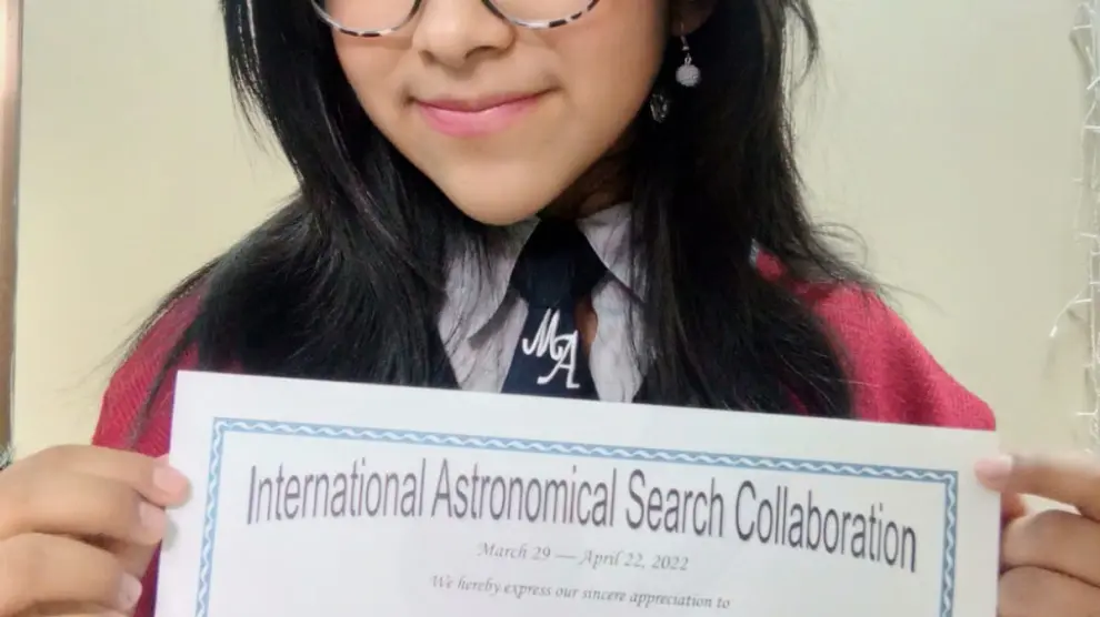 Juliana Terán, estudiante de Bolivia que ha descubierto un asteroide.