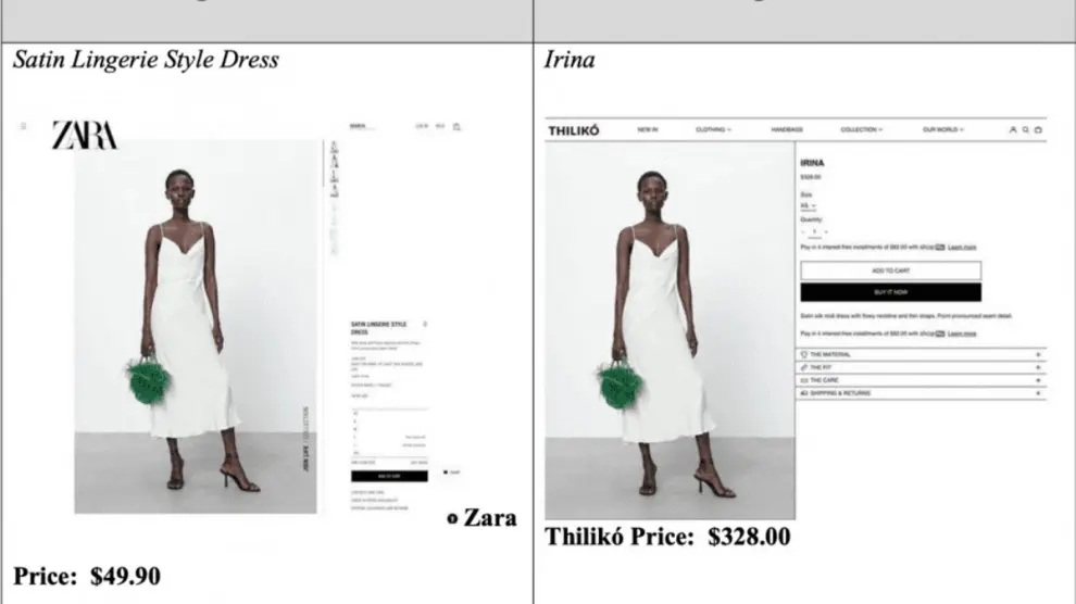 Zara denuncia a una empresa estadounidense por vender su ropa como propia a precios exorbitados.