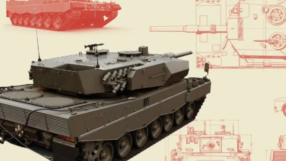 El tanque Leopard de fabricaciíon alemana tiene 53 efectivos aparcados desde 2012 en el cuartel de Casetas.