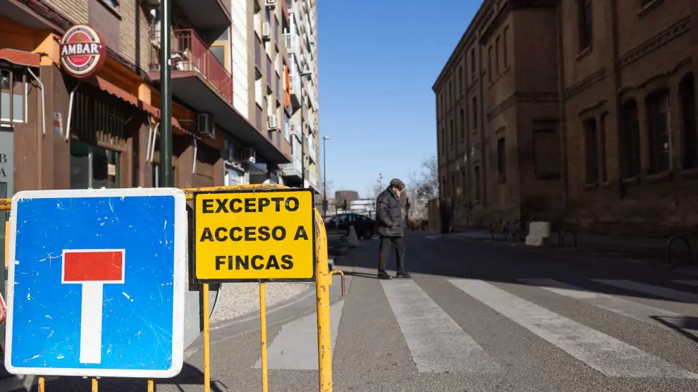 Inicio de las obras de la calle Celma en Zaragoza