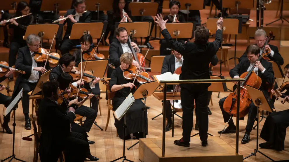 Un momento del concierto de la Bamberger Symphoniker el jueves en el Auditorio de Zaragoza.