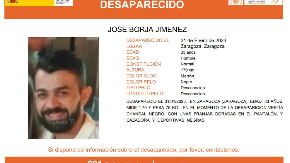 José Borja Jiménez, desaparecido este martes en Zaragoza.