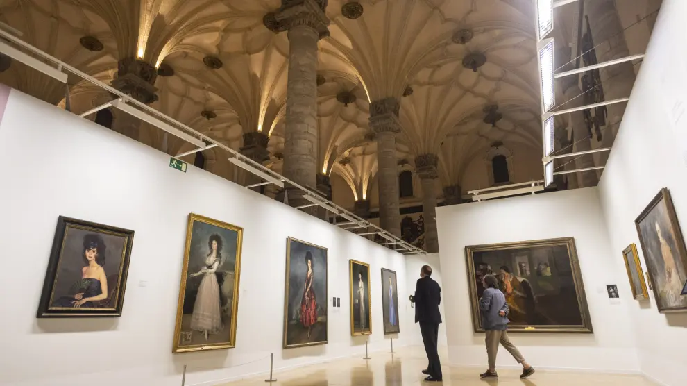 La última gran exposición celebrada en la Lonja, dedicada al pintor Ignacio Zuloaga, incluía varias obras de Goya.