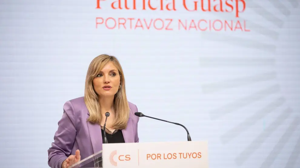 La portavoz nacional de Cs, Patricia Guasp, en rueda de prensa