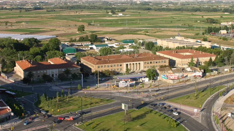 Vista aérea de la Facultad de Veterinaria de la Universidad de Zaragoza, ubicada en la calle de Miguel Servet de la capital aragonesa.