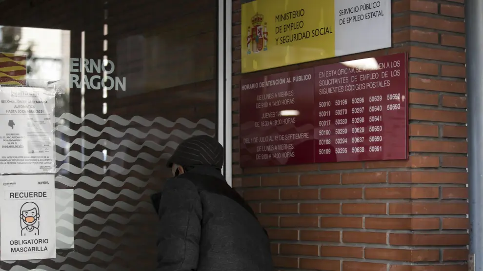 Imagen de una de las oficinas del Instituto Aragonés de Empleo (Inaem) en Zaragoza.