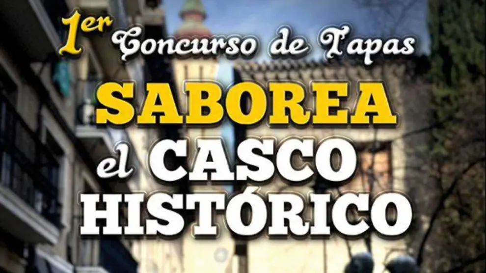 Cartel de 'Saborea el Casco Histórico' en Zaragoza.