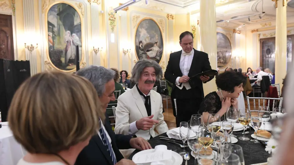 Recreación de la cena ofrecida a Einstein en el antiguo Casino Mercantil de Zaragoza
