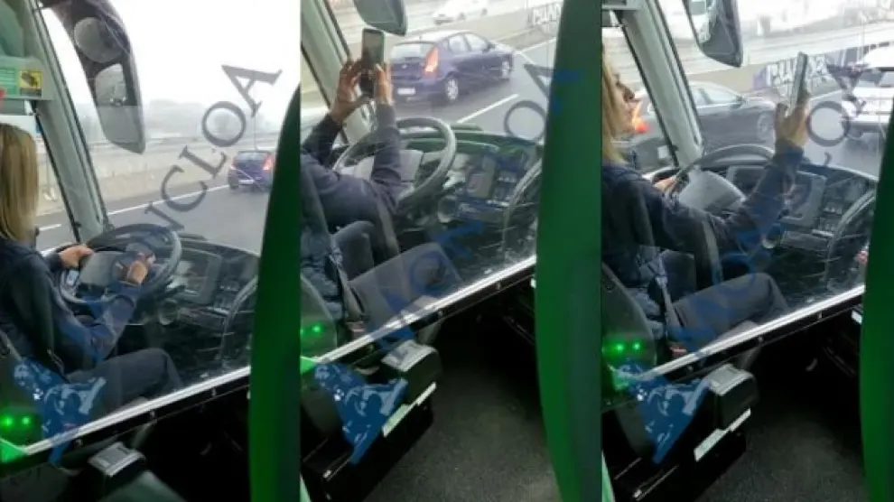 Pillan a la conductora de un autobús de Madrid utilizando dos móviles: "Puso en peligro la vida de al menos 60 personas"