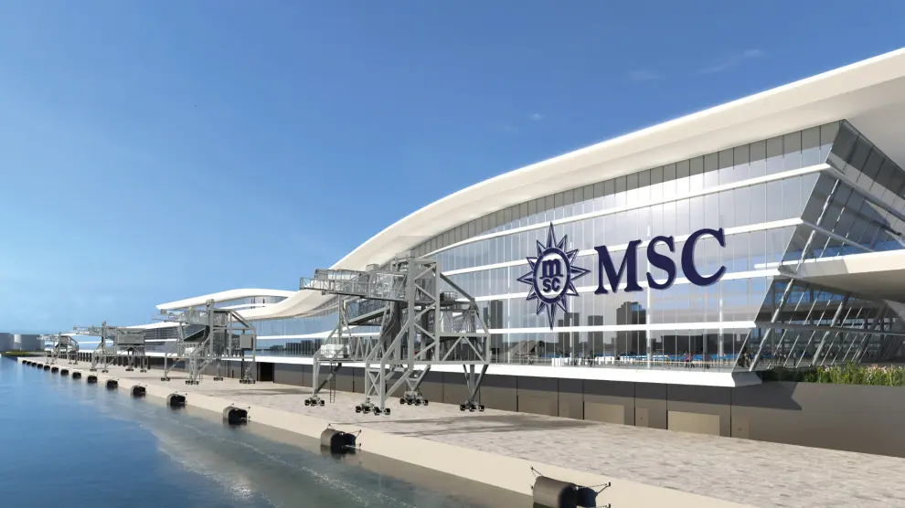 Imagen virtual de la futura terminal de cruceros de MSC en Miami.