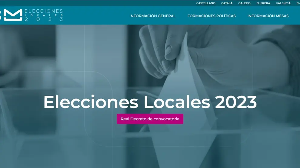 Web de Interior de las elecciones municipales 2023.