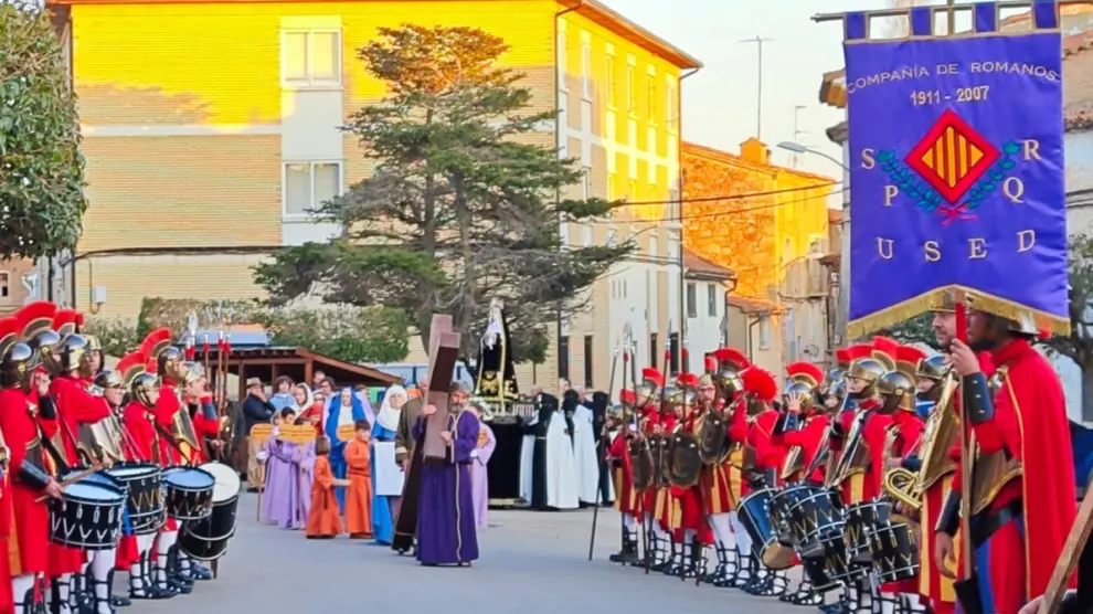 La procesión de Used, con la guardia romana en primer término, el pasado viernes.