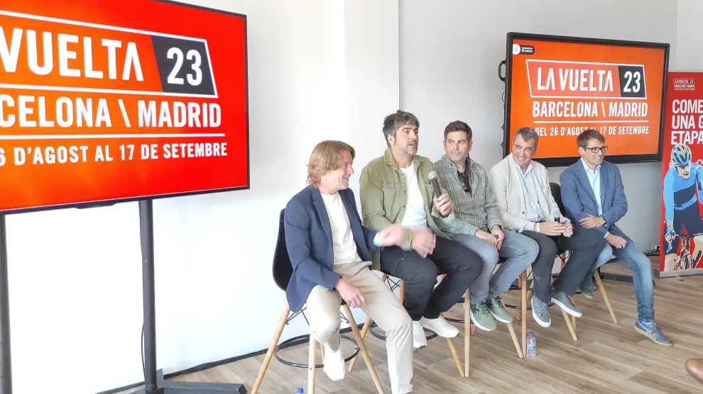 Presentación de la sintonía oficial de La Vuelta 23, a cargo de Estopa, en el marco del Barcelona Open Banc Sabadell 2023