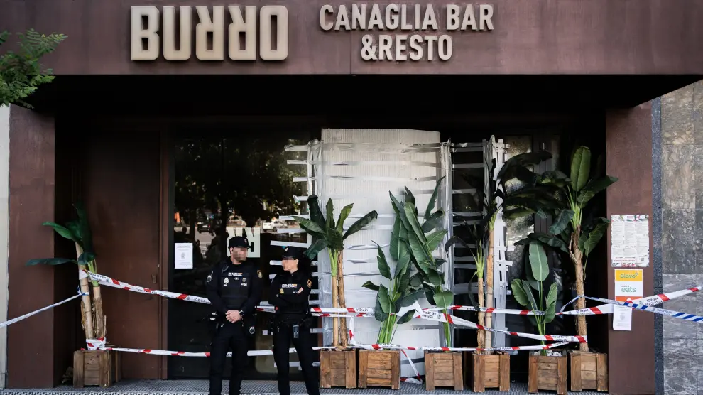 Restaurante donde ocurrió el incendio que acabó con la vida de dos personas en Madrid.