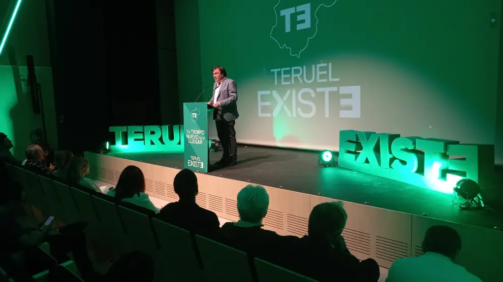 Tomás Guitarte, durante su intervención en la presentación de la lista a las Cortes por Teruel.