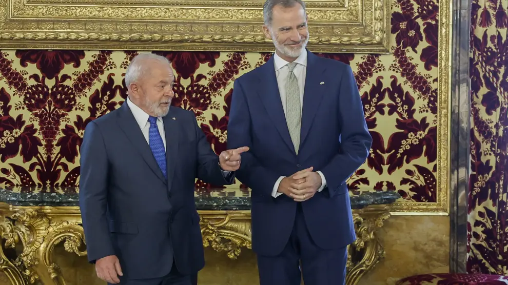 El Rey mantiene un encuentro con el presidente de la Brasil, Luiz Inácio Lula da Silva