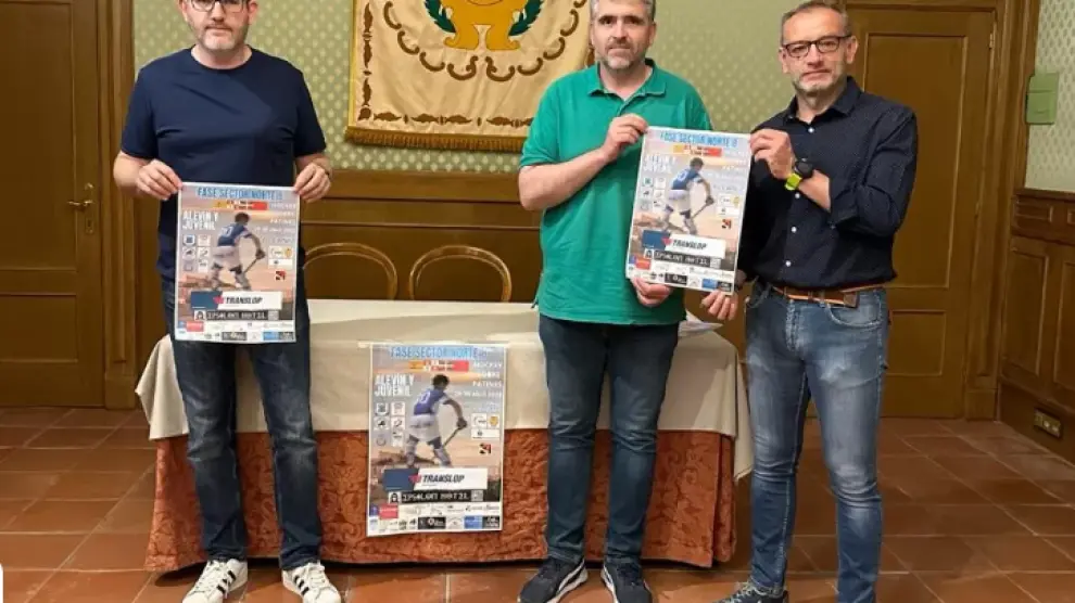 Presentación del clasificatorio de hockey: Ignacio Urquizu, Jorge Estopiñan y Rafael Sorribas