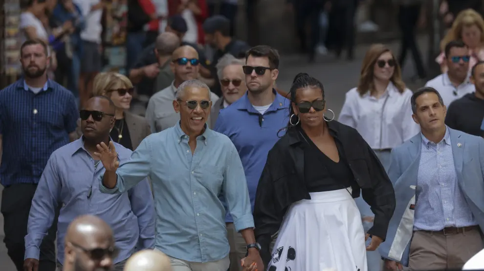 Barack Obama y su mujer Michelle en Barcelona donde asistirán al concierto de Bruce Springsteen