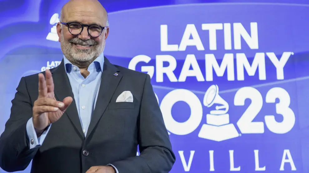 El CEO de la Academia Latina, Manuel Abud, en Sevilla este jueves, donde ha presentado la Semana del Latin Grammy.